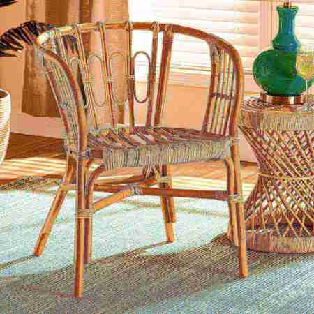 Baxton Studio Luxio Modern and Contemporary Natural Finished Rattan Chair 185-11870-Zoro